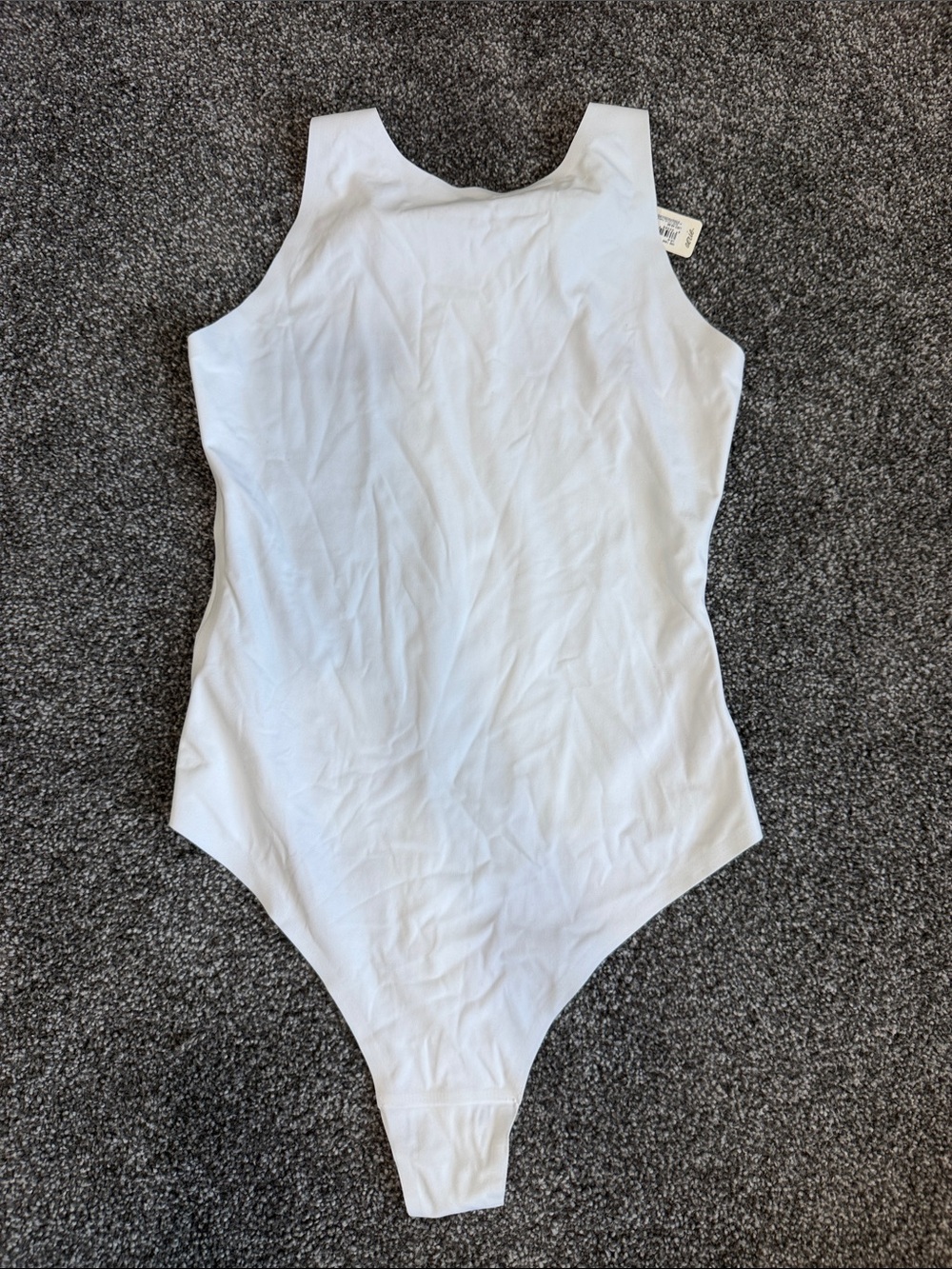 aerie White Sleeveless Racer-Back Bodysuit